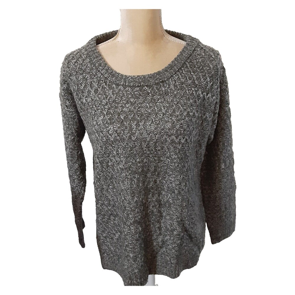 Nubby gray knit pullover sweater Denim24/7 sz S 100% acrylic